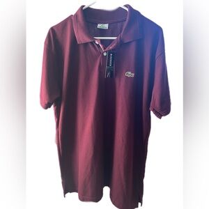 Lacoste Men’s Maroon Polo Shirt with Crocodile Logo